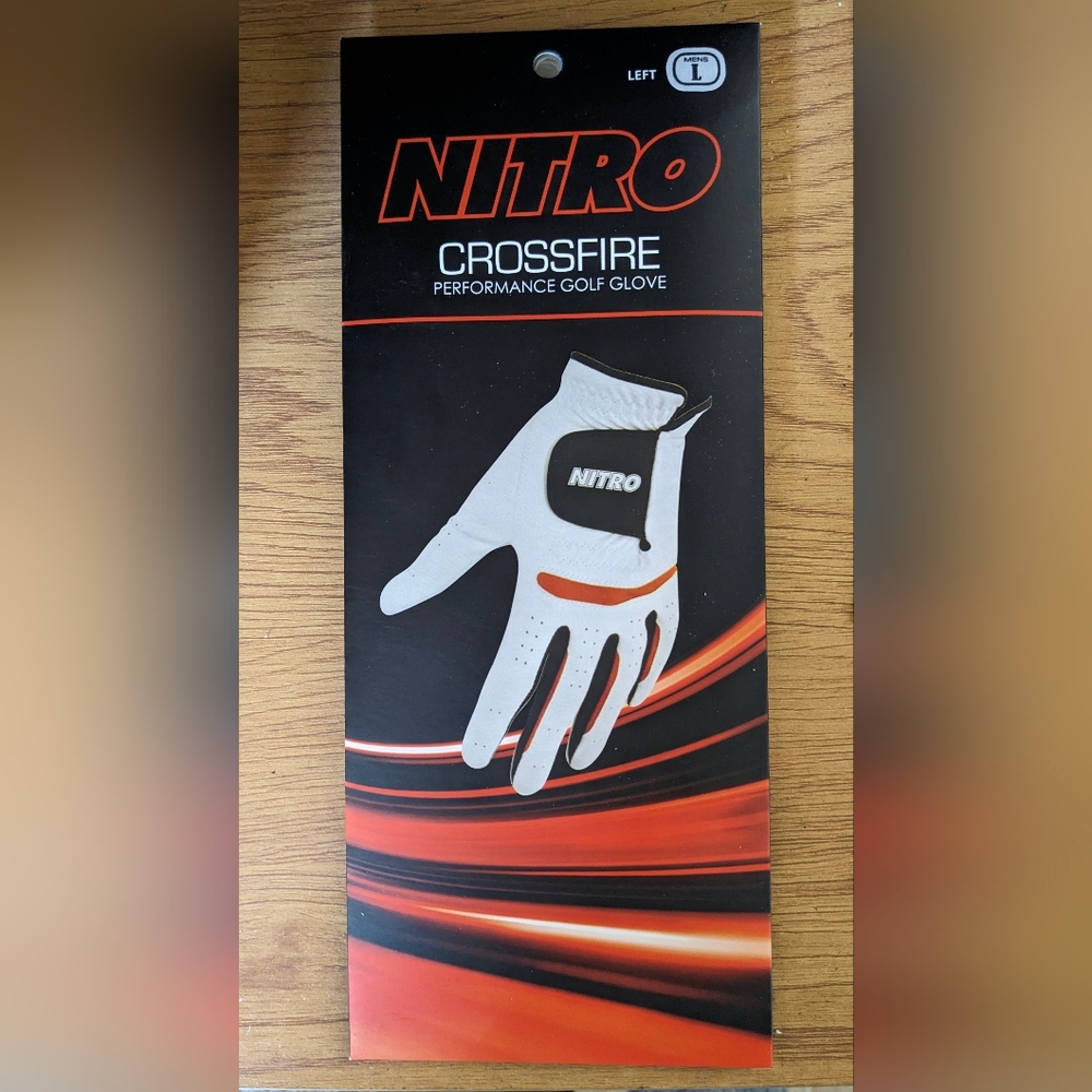 Nitro Crossfire Performance Golf Gloves Men Left Hand, Large, Orange
